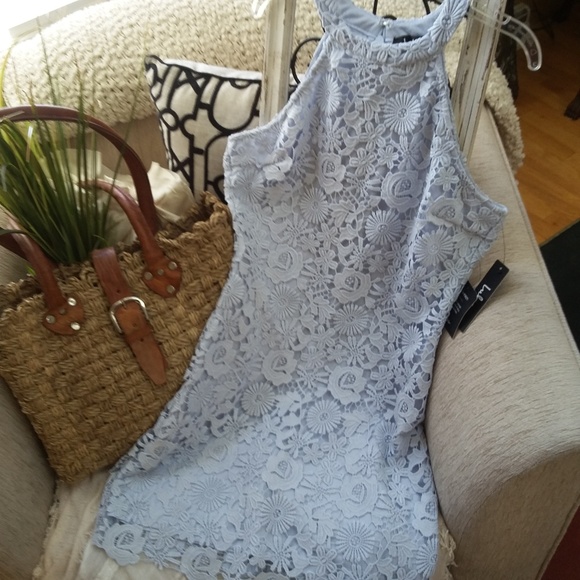 Love Poem Light Blue Lace Dress 2025